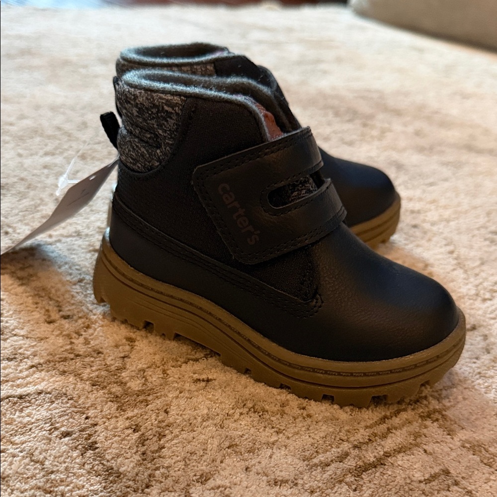 NWT Carter's Black and Tan Kids Boots